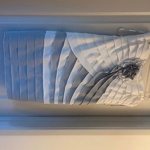 Ark & Co White/Grey Layered Strapless Dress